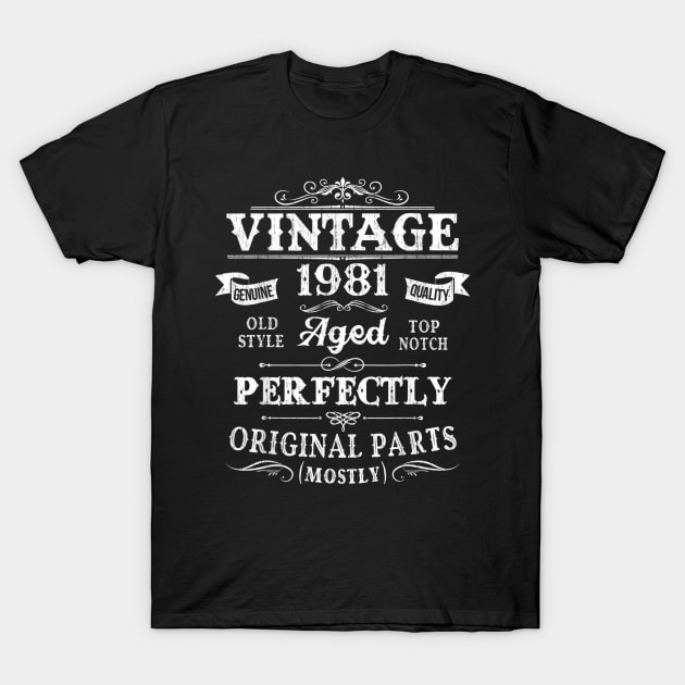 Vintage 1981 39th Birthday Gift 39 Years Old T-Shirt by semprebummer7